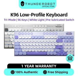 Thunderobot K96 Teclado Mecânico Sem Fio De Baixo Perfil Com Bluetooth 2.4G Teclados PBT Marco Keys Dedicados Rolo Multifuncional