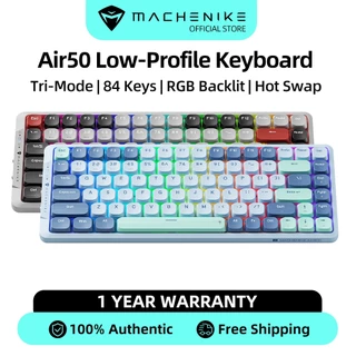 Machenike Air50 Teclado Mecânico Sem Fio De Baixo Perfil 84 Teclas Com , 2.4G Bluetooth RGB Backlit Hot Swappable