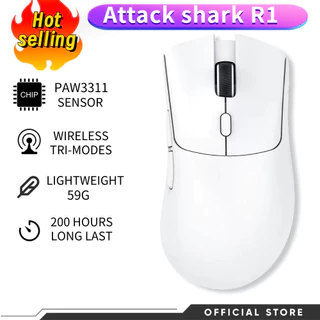 2024 Ataque Transfronteiriço Tubarão R1 Sem Fio Tri-Modo Bluetooth 5.2，2.4G 18000dpi , 1000Hz Três Modos Mouse Leve e-sports Notebook de escritório para jogos