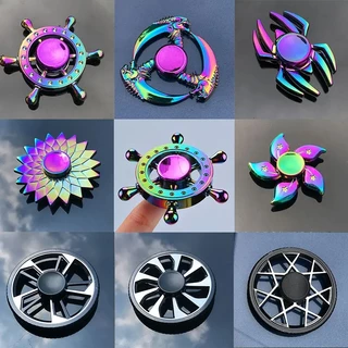EDC Fidget Spinner Metal Toy Rainbow Spiner R118 Brinquedos Giratórios À Mão Adultos Alivia O Estresse Das Crianças Cogumelo Raytheon 60-65mm
