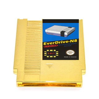 Nova cassete de jogo NES Retro Cassete de jogo NES EVERDRIVE N8 Adequada para Console de jogos de TV 8-Bit Concha folheada a ouro