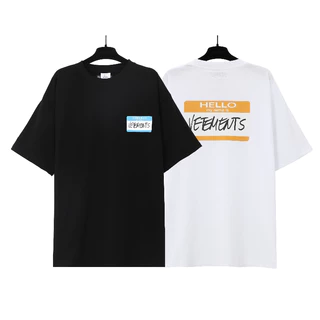 Street Wear Top Pattern Desenho de cartas impressas em véu de manga curta Camiseta de manga curta Puro Algodão Pescoço redondo Unisexo