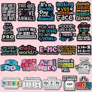 Código Dados Esmalte Matemático Alfinetes Broches Teclado Química Broche Tabela Periódica Cartas Lapela Crachás Jóias Presente