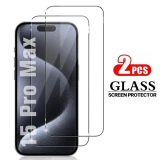 Kl Store 1/2 Pacote HD Protetor De Tela De Vidro Temperado Transparente À Prova De Estilhaços Para iPhone 15 14 13 12 11 Pro Max , Fácil Instalação