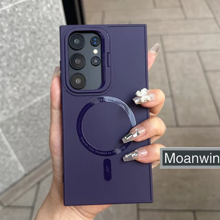 Capa Luxuosa Fosca Sem Fio Com Carregamento Magnético Capinha Compatível Samsung Galaxy S24 S23 Ultra Plus A12 A05 A13 A14 A15 A24 A34 A54 A25 A35 A55 Absorção De Impacto Macia