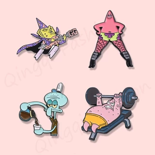 Engraçado Patrick Star Brooch Pins Cartoon Anime Metal Badges Mochila Acessórios De Roupas Presentes Para Amigos Kids