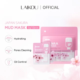 Laikou Sakura Máscara De Limpeza Da Pele Reduzir Acne Pimples Rosto Máscara De Argila Controle De Óleo 5g em Oferta na Shopee