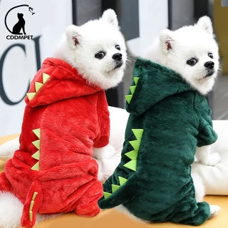 Macacão Em Forma De Dinossauro Roupa Cachorro Para Cães Pequenos Pijamas Gatos De Inverno Casaco Com Capuz