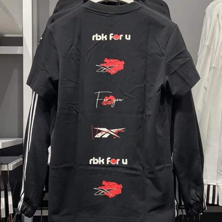100% Algodão REEBOK LOVE Dia dos Namorados Dia dos Namorados Casual Masculino Feminino de Manga Curta Camiseta Clássica Retro Impressa Esportes