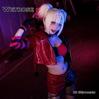 [Wetrose] Em Estoque Isekai Suicídio Isekaisuusaido Sukuwaddo Harley Quinn Cos De Fato Cosplay