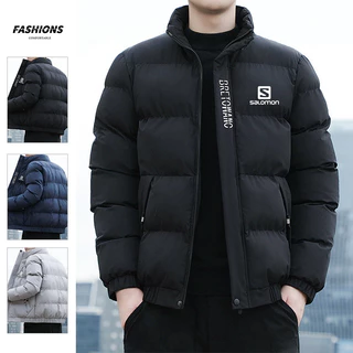 Novo Estilo Casaco Casual de Algodão Casual para Homens Casaco de Colarinho Curto Casaco Casual de Algodão Casual acolchoado