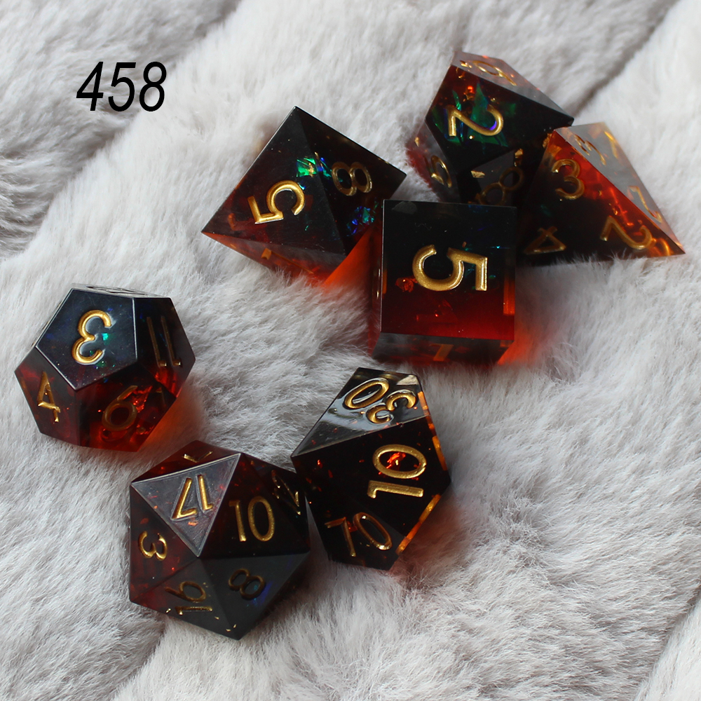 Set De Dados De Resina Cursed Ship – 7 Piezas – D4, D6, D8, D10, D10%, D12, D20 – Bordes Redondeados – Para Juegos De Rol