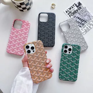 Padrão De Geometria Da Moda Capa De Couro PU Para iPhone 15 14 13 12 11 Pro Max Nome Personalizado Iniciais De Luxo Dura 15