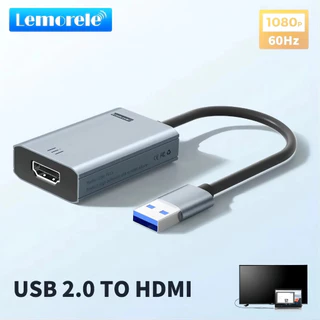 Lemorele LC06 Plus Adaptador USB Para HDMI Extensor hub A 2.0 1080P 60Hz Extender 2 Telas Diferentes Windows Mac M1 M2 Atracação Do