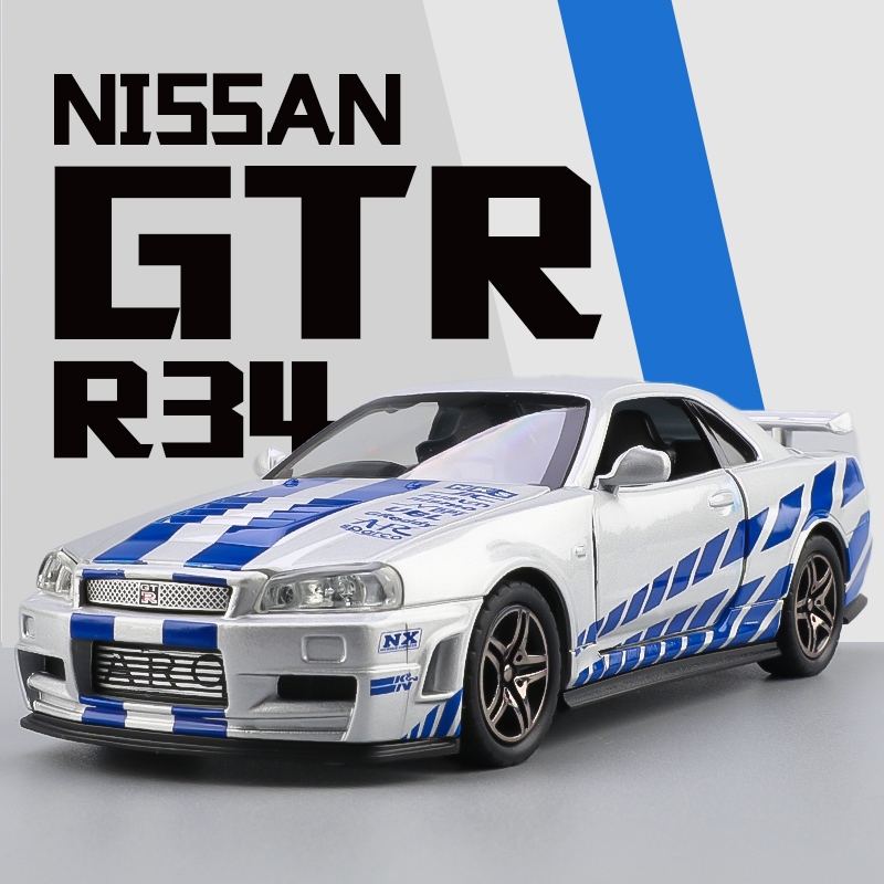 Carro Esportivo Diecast 1 : 32 Nissan SKYLINE GTR R34 JDM Modelos