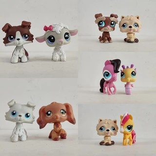 2pcs/lot LPS Toy Pet Shop Cachorro Ovelha Cavalo Marinho Figura # 1033