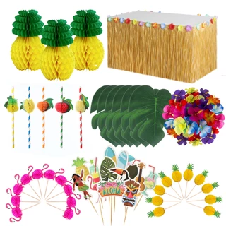 80pcs Decoração De Festa tropical Havaiana Conjunto Completo De Aniversário