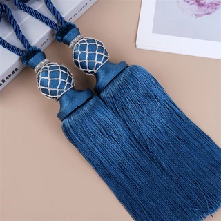 2pcs Cortina Tiebacks Tassel Pingente De Franja Cordas De Bola Penduradas Gancho Acessórios De Retorno Bandagem De Suporte De Correia