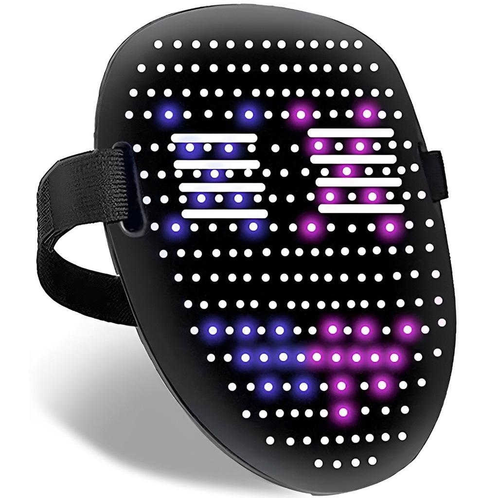 Máscara De Transformação De Rosto Iluminada LED Com Sensoriamento