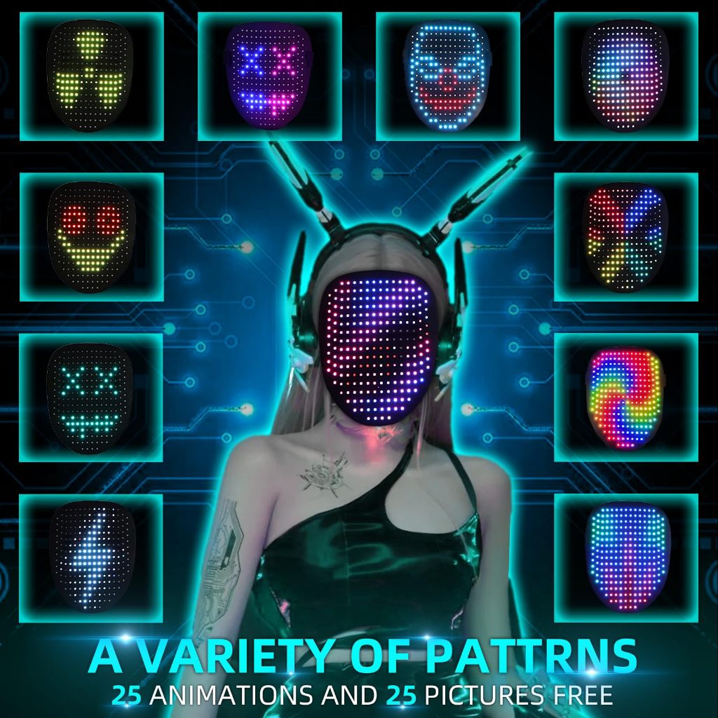ライト・ランタン H&O M4 MASK luminous ver Máscara De Transformação De Rosto Iluminada LED Com Sensoriamento