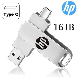 Pen Drive HP USB 3.0 2 Em 1 Flash Duplo Tipo C 1TB 2TB 4TB 8TB 16TB Disco De Memória Portátil U Mental De Alta Velocidade