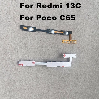 Para Xiaomi Redmi 13C Botões Liga/Desliga De Volume Do Cabo Flexível Botão Substituição Poco C65