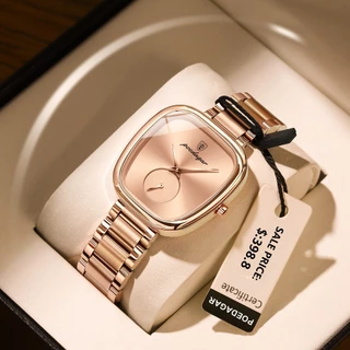POEDAGAR Relógio Feminino De Luxo Em Ouro Rosa Para Mulheres Relógio Feminino Original De Aço Inoxidável À Prova D'água Relógio De Pulso De Quartzo Relógios Femininos Elegantes + Caixa