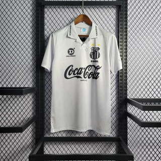 Retro Santos 1993 Camisa De Futebol Tailandesa S-XXL Tamanho Branco 1 : 1