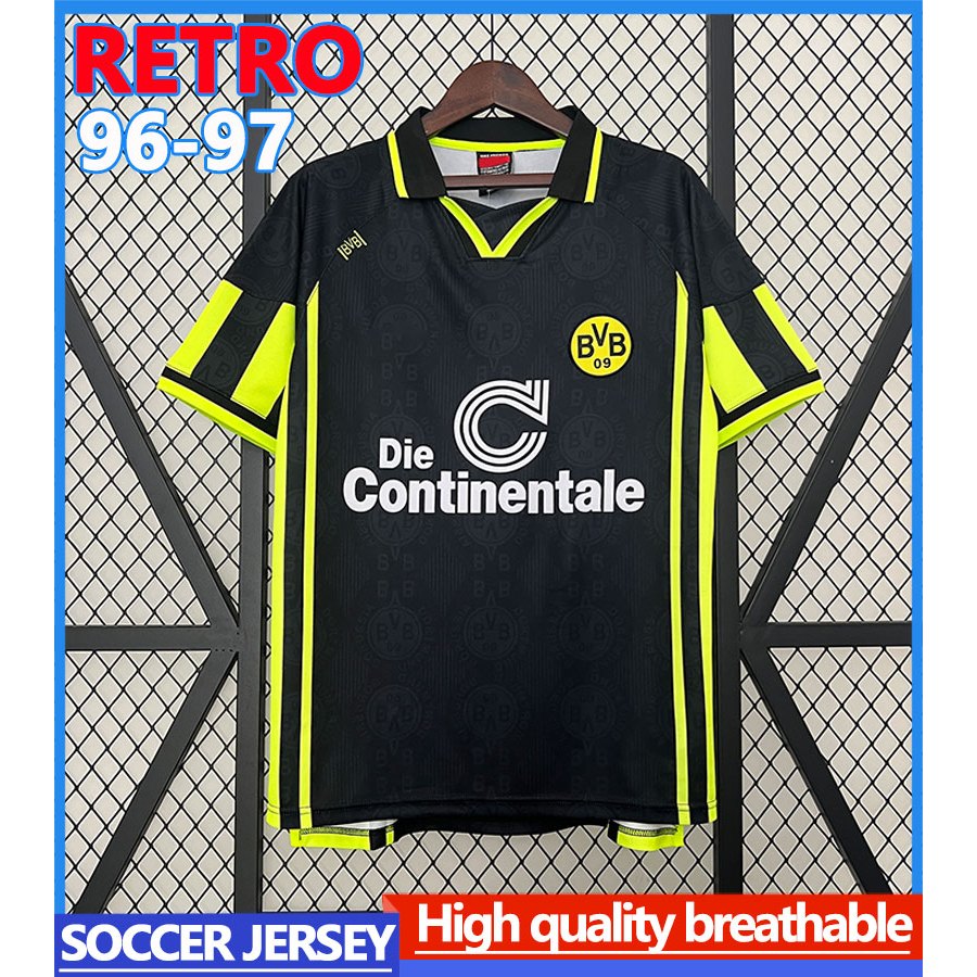 【 Retro 】 1996 97 Dortmund Away Soccer Jerseys Homem Personalizável
