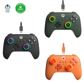 8Bitdo Ultimate C Controle com Fio para Xbox Series X|S, Xbox One, Windows 10/11 - Hall Edition, RGB Lighting Fire Ring and Hall Effect