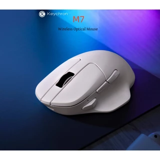 Keychron M7 Mouse Óptico Para Jogos Sem Fio , 2,4 GHz/Bluetooth 5,1/, 26000 DPI 4000 Hz Taxa De Posicionamento , Personalização Programável Leve