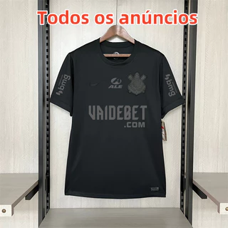 Camisa 2024 /25 SC Corin Away Preta Advertising version Tailândia Qualidade 1: 1 Camisa de futebol