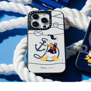 CASETiFY X Disney Donald Duck Caixa De Corda Náutica Sucção Magnética Matte Black & Silver Eletrodeposição IPhone 15 14 13 12 Pro Máx . Traseira Dura Com