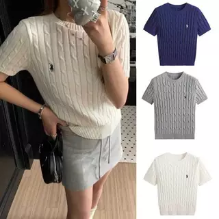 Camiseta Moda Pônei Bordado Estilo Coreano
