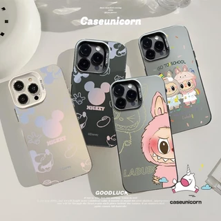 Casais De Desenhos Animados Marca Da Moda Capa De Lente Metálica De Luxo Compatível Com IPhone 15 12 11 13 14 Pro Max 7Plus XS XR X 8 7 Plus SE 2020 Pop Mart Labu Pearly Mickey