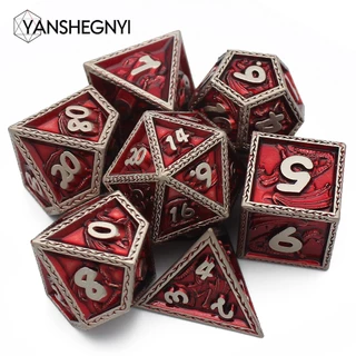 YANSHEGNYI Dragão Padrão De Dados De Metal , Conjunto Poliédricos Para Jogo De Papéis , Pathfinder , D & , DND , Novo Estilo , 7 Pcs