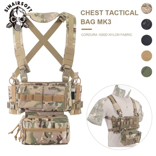 SINAIRSOFT Colete Tático Externo MK3 RIG Mini Chassi De Combate SACK Saco De Segurança 5,56 7,62 M4 Revista AK