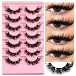 GROINNEYA 10 Pares Pestanas Manga Falsas Naturais Nuas Simulação De Maquiagem Messy Eye 3D Eyelashes