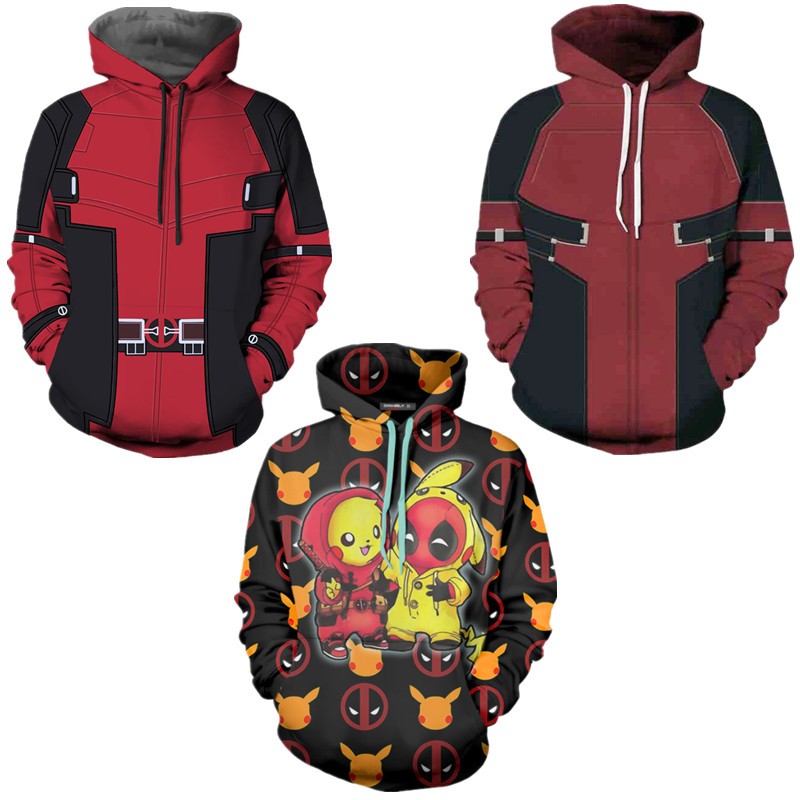 Deadpool Hoodie Superhero Sweater Impressão 3D Jaqueta Unisexo Pullover