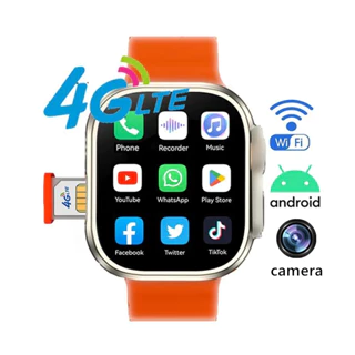 Smartwatch Com Chip Relógio 4G C90 Max Com SIM E Wifi Câmera GPS Vídeo Android Watch 4G Card Chamada Telefônica Ultra 9 Smartwatch À Prova D
