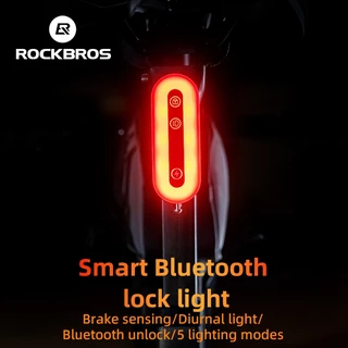 Bicicleta Leve ROCKBROS Luz Inteligente IPX6 À Prova D'água TYPE-C Trava Bluetooth Recarregável MTB Com Travão De Estrada Acessórios