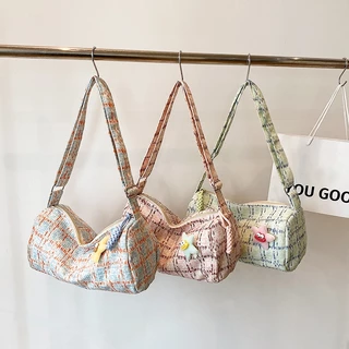 Novo Estilo de Bolsa Feminina de Um Ombro Bolsa Feminina de Lã Moda Cilindro de Bolsa Doce Mensageiro
