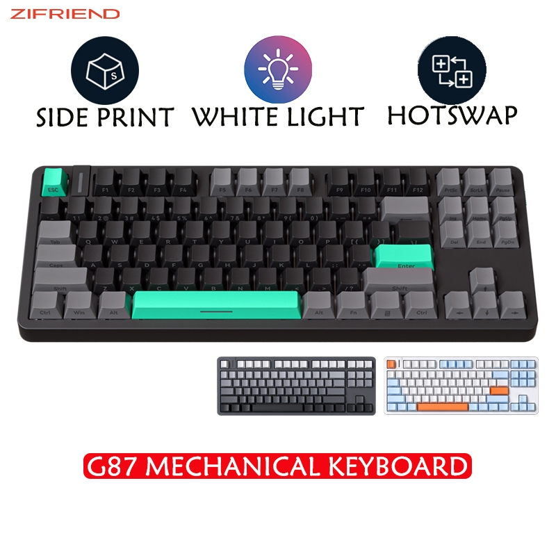 Zifriend G87 Teclado Mecânico 87 Chaves Noah Silver Switches Personalizado Para Jogos