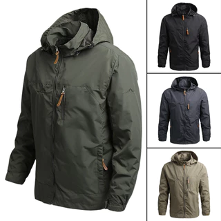 Casaco De Capuz Impermeável Quente À Prova D'água Para Homens Caminhadas De Pesca Roupa Exterior Casacos De Chuva & Anoraks Pure Color Design Fashion