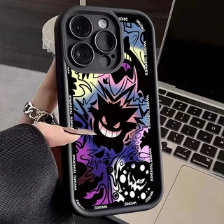 Caixa Gengar Anime Pokemon Para Xiaomi Redmi Nota 13 11 12 Pro Plus 5G Turbo 3 12S 11S 10S 10 9S 9 12 12C 10C 13C Capa De Silicone Demoníaco Palhaço Negro À Prova De Choque