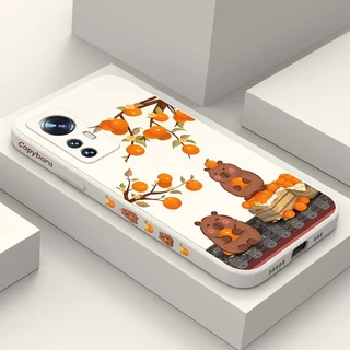 Capa Para Telefone Orange Capybara Xiaomi Mi 12 12X 11 10 9 Pro Lite 11Lite 5G Design Criativo