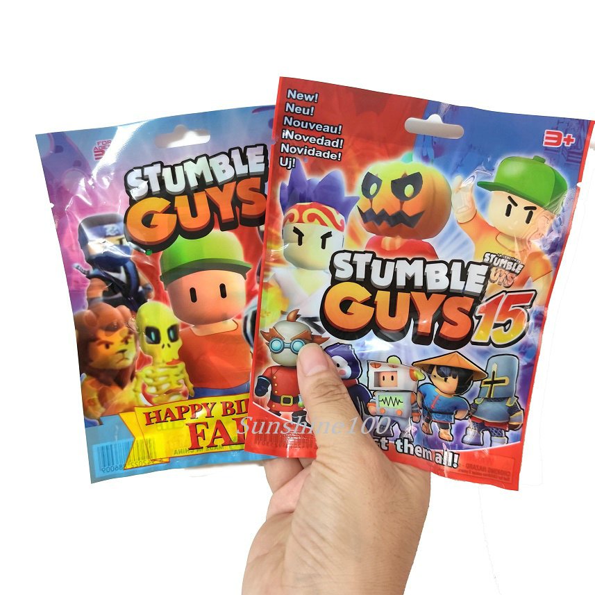 Random 1pack Stumble Guys Figura Game Toy Q Versão PVC Modelo Bonecos Com Cartões Figuras De Ação Kids Xmas Aniversário Presentes