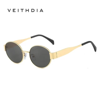 VEITHDIA Óculos De Sol Retro Dourados Para Mulheres Ovais De Aço Inoxidável De Alta Qualidade E Da Moda 3455