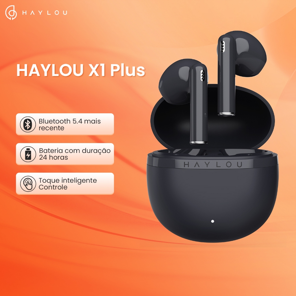 Haylou X1 Plus Fone de ouvido sem fio Bluetooth5.4 SmartTouch 24Horas Longa duração da bateria Esportivo Ouvido