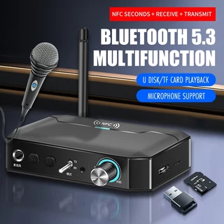 NFC Bluetooth 5.3 Receptor De Áudio Transmissor Digital Para Analógico Conversor Sem Fio U Disk/TF Play Adaptador Aux Coaxial De 3,5 Mm